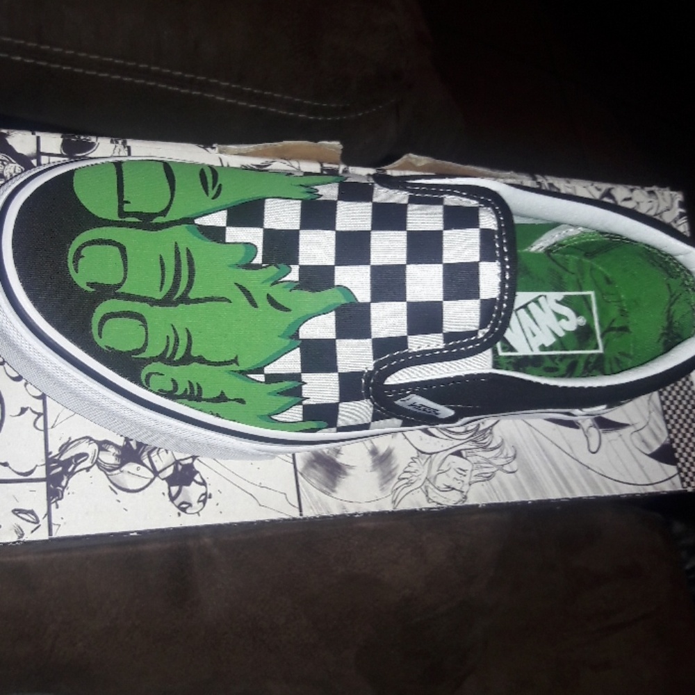 Marvel Hulk/Checkerboard Vans Shoes